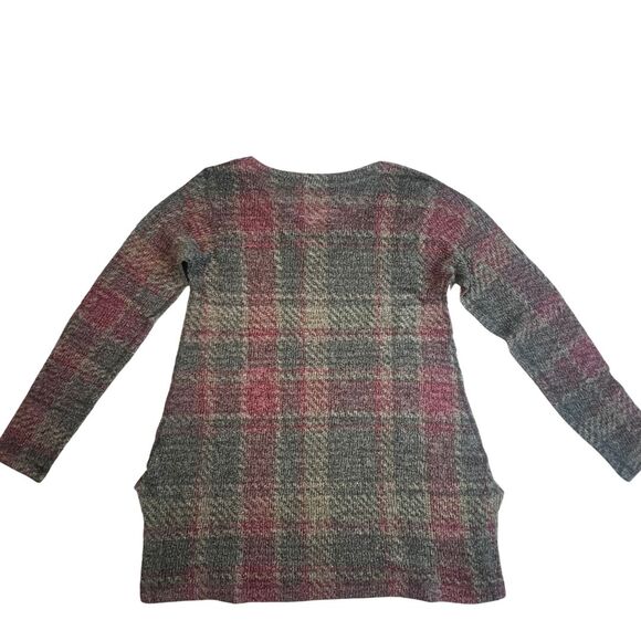 Soft Surroundings Sweater Womens Medium Green Plaid Boho Country Western Tunic - Picture 5 of 12